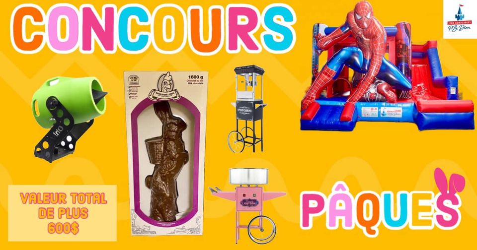 Concours Gagnez l'un des 5 prix offert par Jeux Gonflables P.B.Dion !