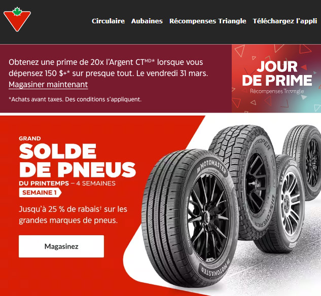 Aujourd’hui Seulement : Dépensez 150 $+ et obtenez une Prime de 20x l’Argent CTMD