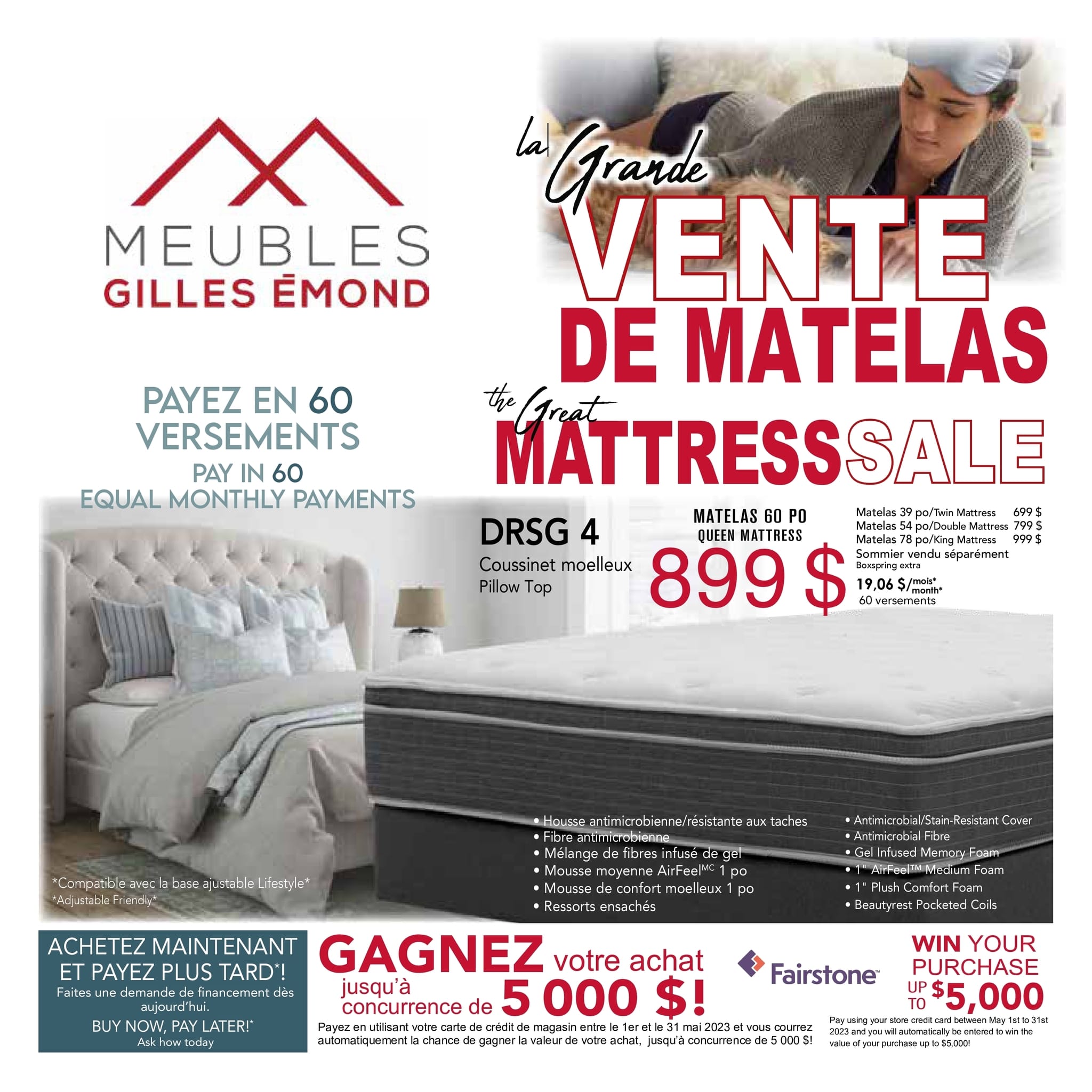 Circulaire Meubles Gilles Émond - Vente de Matelas