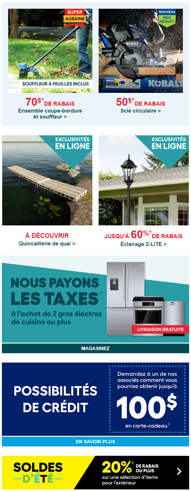 Nouveaux Rabais de la Semaine!