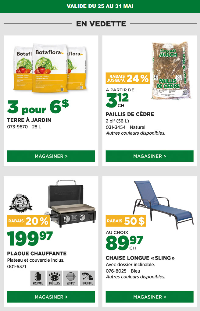 Le Bonheur est dans le Jardin ! Nouveaux Rabais!
