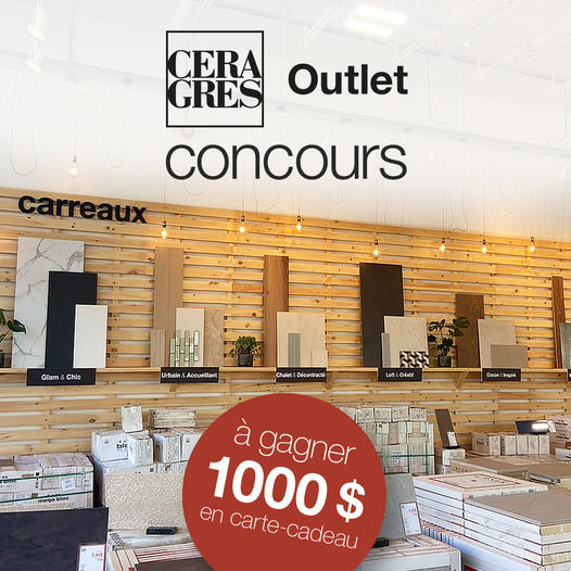 Concours Gagnez une carte-cadeau d’une valeur de 1000 $ chez Ceragres!