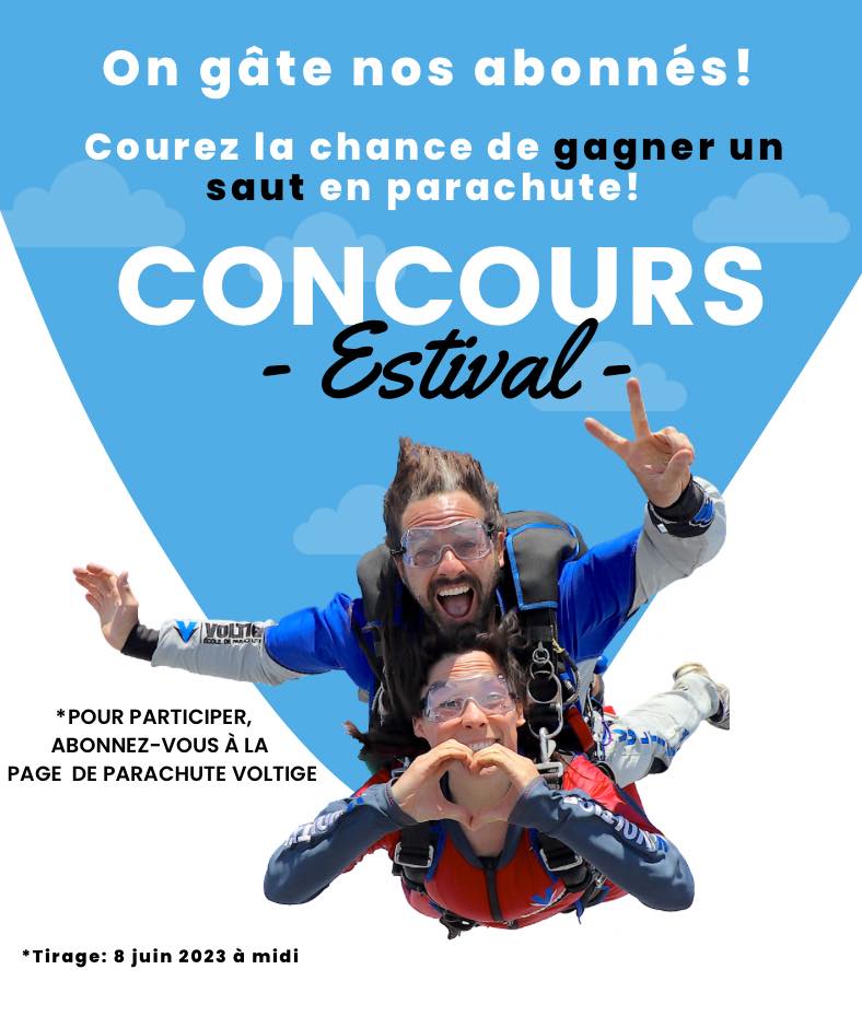Concours Gagnez un saut en parachute chez Parachute Voltige!