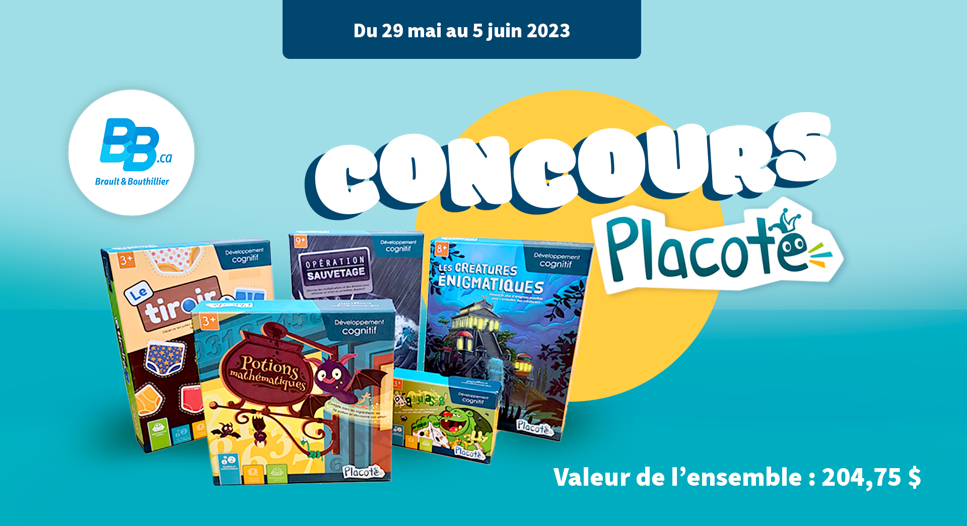 Concours Gagnez 5 jeux éducatifs Placote!