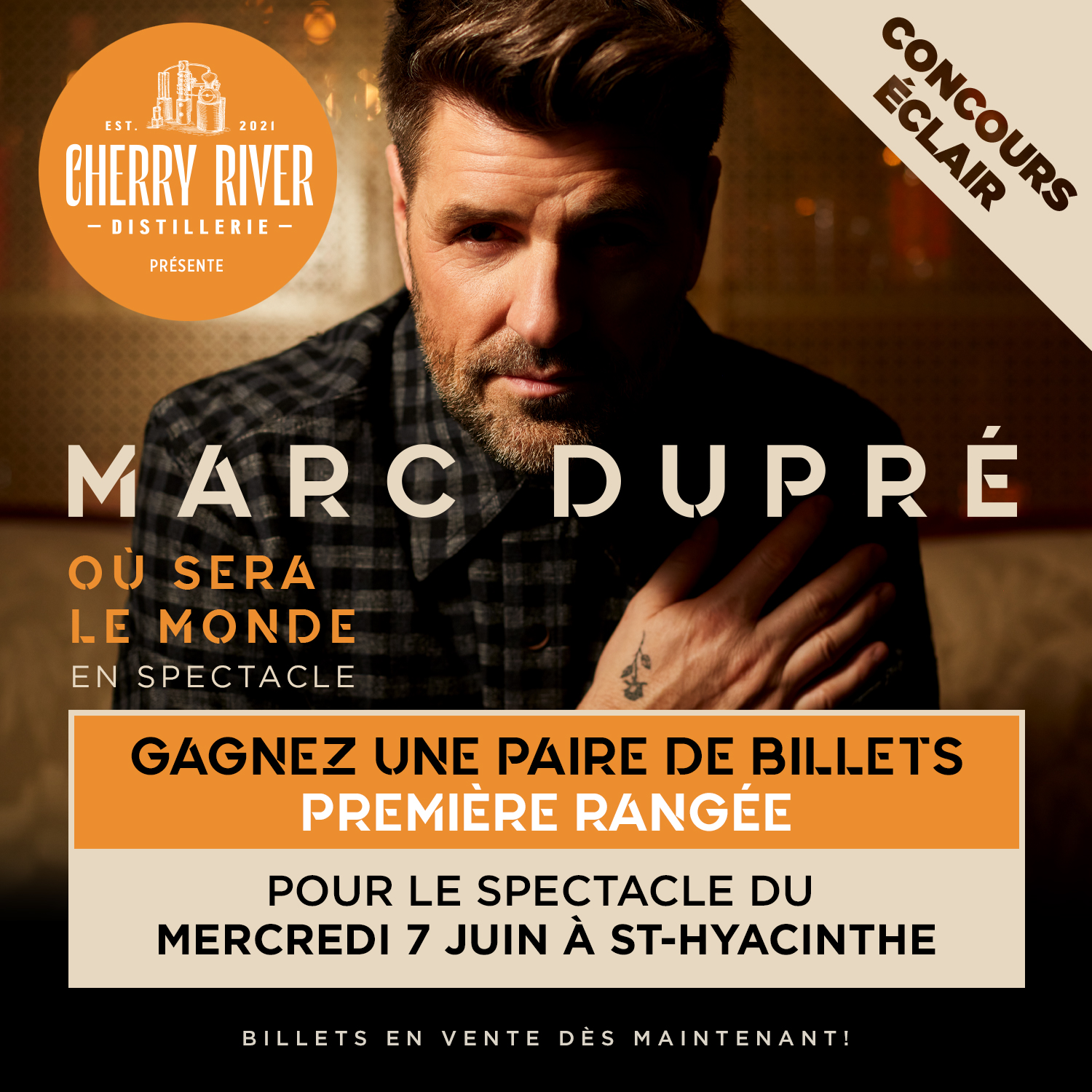 Concours Gagnez 2 billets pour le spectacle de Marc Dupré mercredi le 7 juin au Centre des arts Juliette-Lassonde à Saint-Hyacinthe!