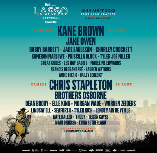 Concours Assistez au plus grand Festival de Country du Grand Montréal cet été  LASSO 2023!