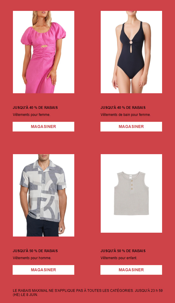 JUSQU'À 50 % : Économisez sur des Vêtements pour toute la Famille
