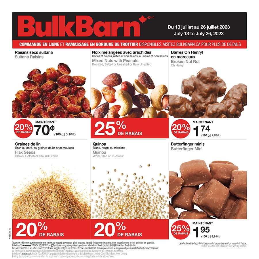 Circulaire Bulk Barn Spéciaux, Promotions et Rabais de cette Semaine