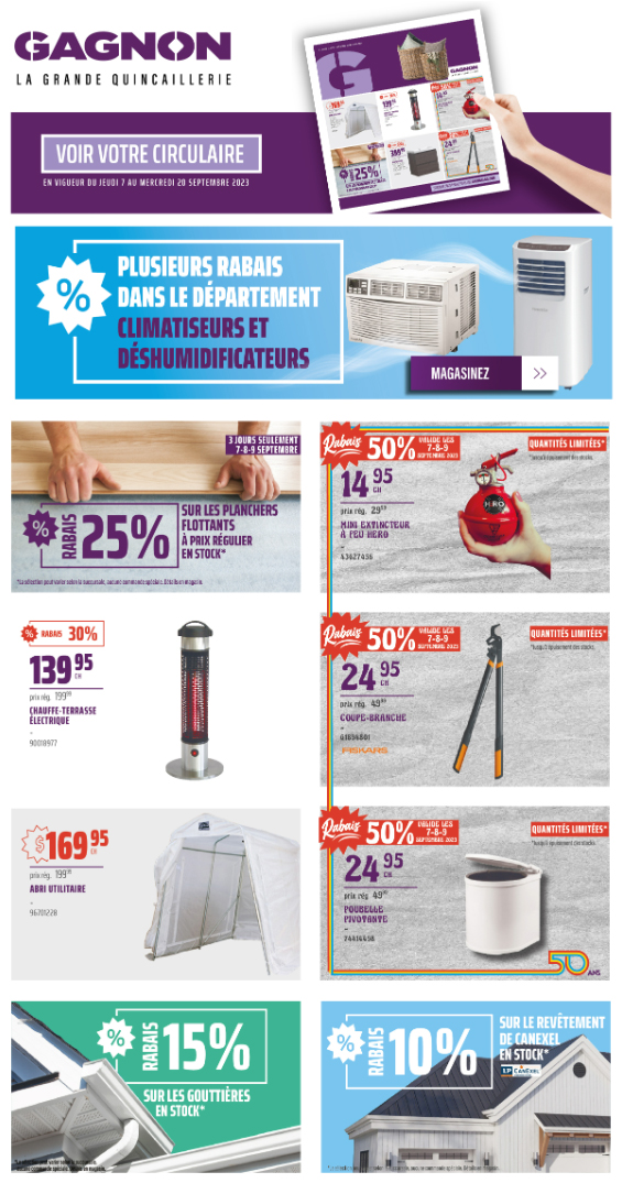 Plusieurs Produits à 50% de Rabais