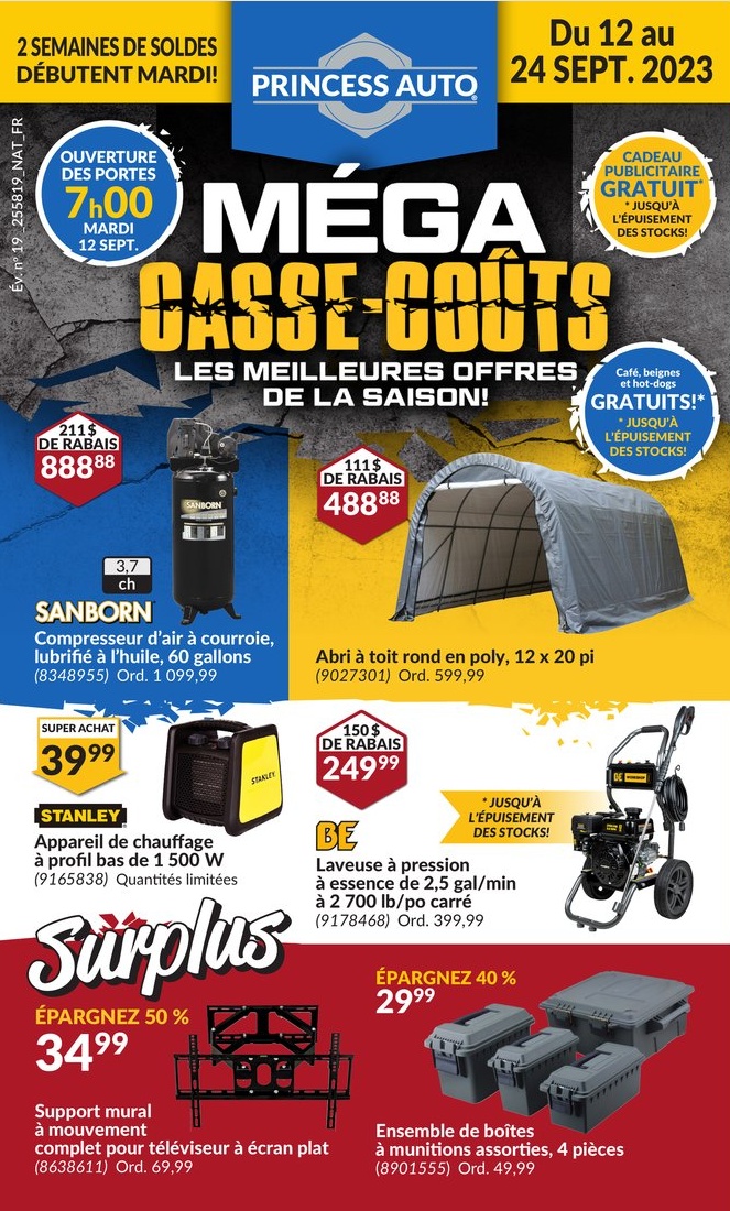Circulaire Princess Auto - Méga Casse-coûts - Page 1