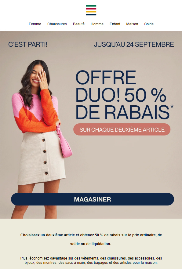 C'EST PARTI! Achetez-en 1, obtenez-en 1 à 50 % DE RABAIS
