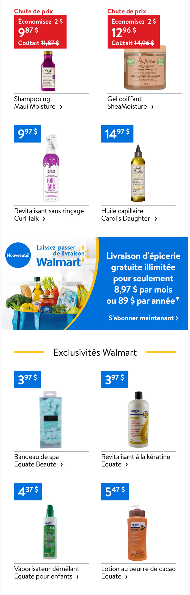 Procurez-vous des Produits d'Épicerie, de Beauté et de Soins Capillaires