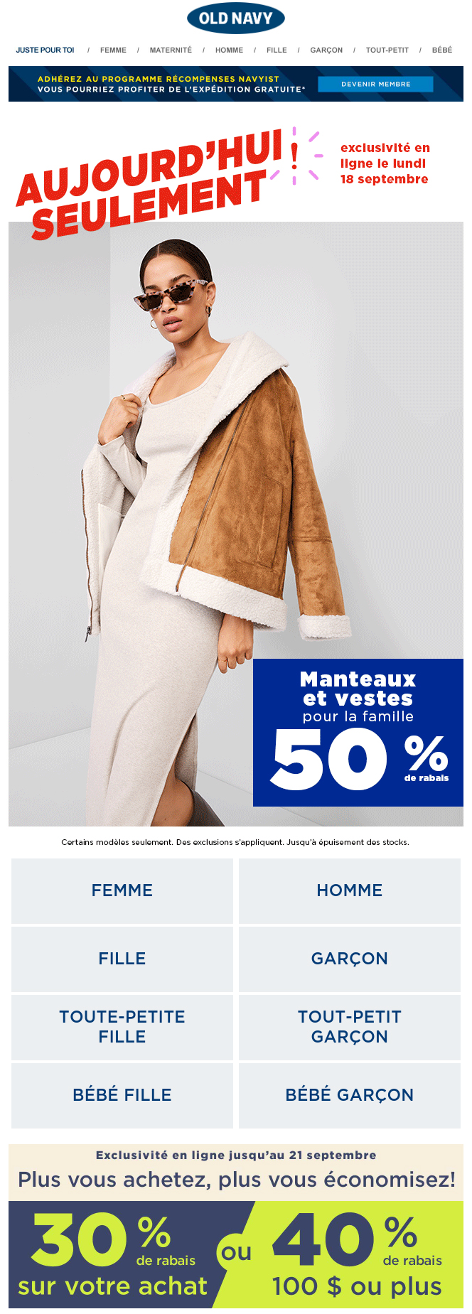 WOW! 50 % de Rabais sur des Vestes et Manteaux + T-shirts d’Aspect Luxueux pour l’Automne