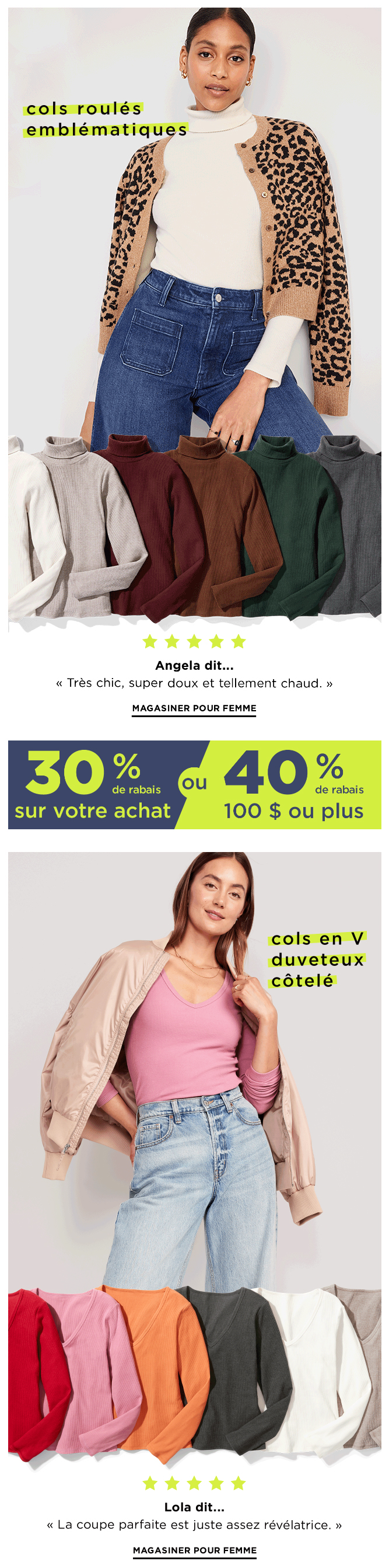 WOW! 50 % de Rabais sur des Vestes et Manteaux + T-shirts d’Aspect Luxueux pour l’Automne