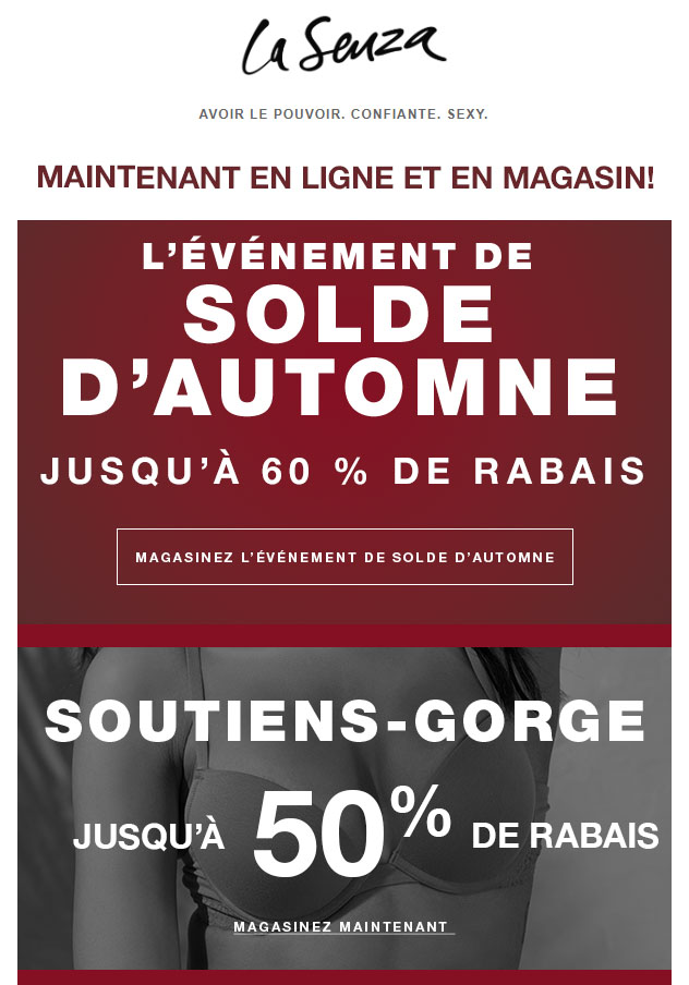L’Heure est venue.....l’Événement de Solde d’Automne est en cours!