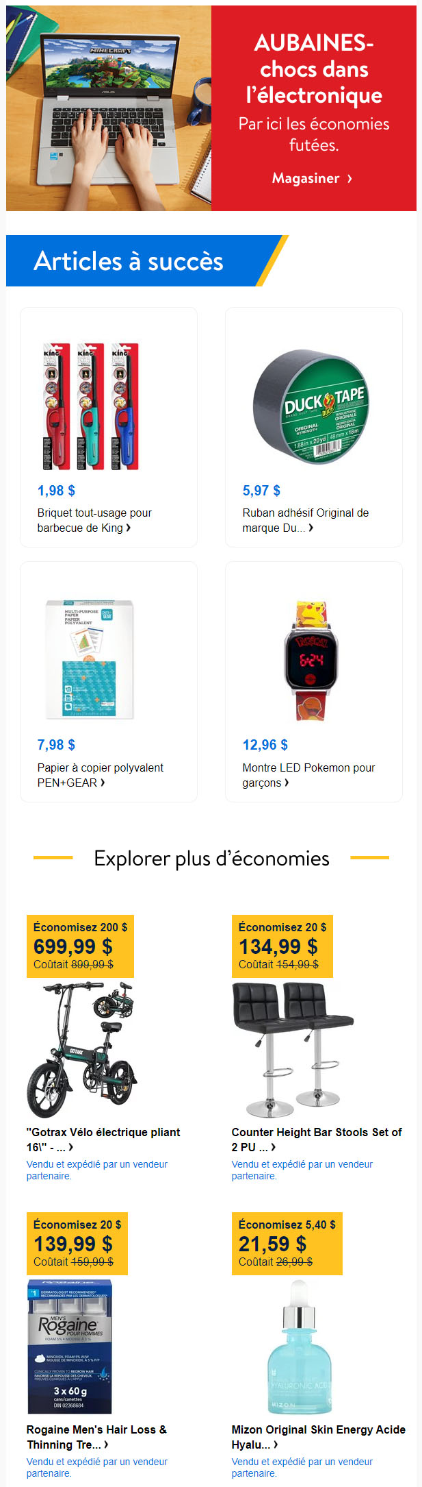 Trouvez les Aubaines à l'Intérieur
