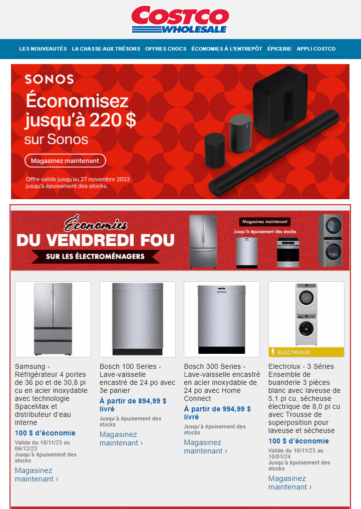 Costco : Découvrez les Économies de la Semaine PLUS des Offres du Vendredi Fou