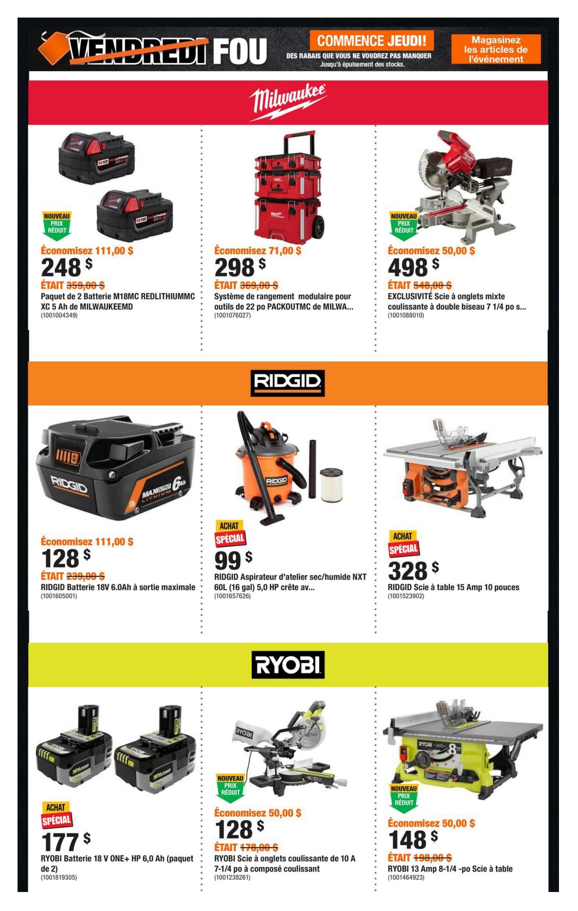 Circulaire Home Depot - Vendredi Fou
