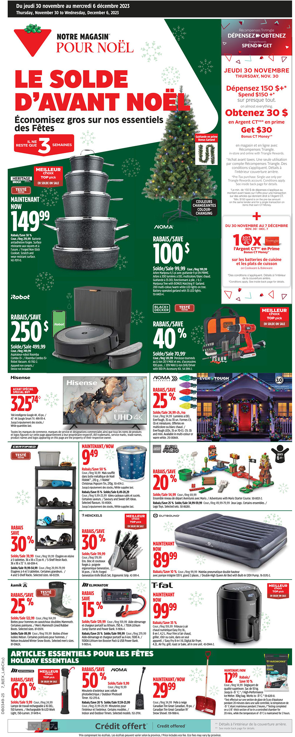 Circulaire Canadian Tire - Solde d'Avant Noël - Page 1