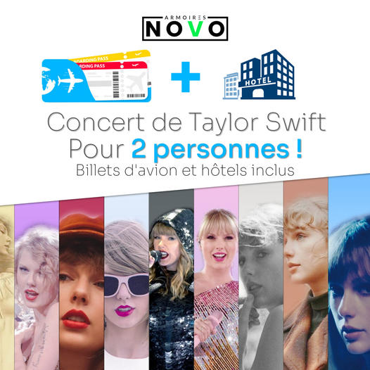 Concours Taylor Swift Gagnez 2 places pour le concert du 14 novembre 2024 (À Toronto) avec vos billets d'avion et l'hôtel d'inclus !
