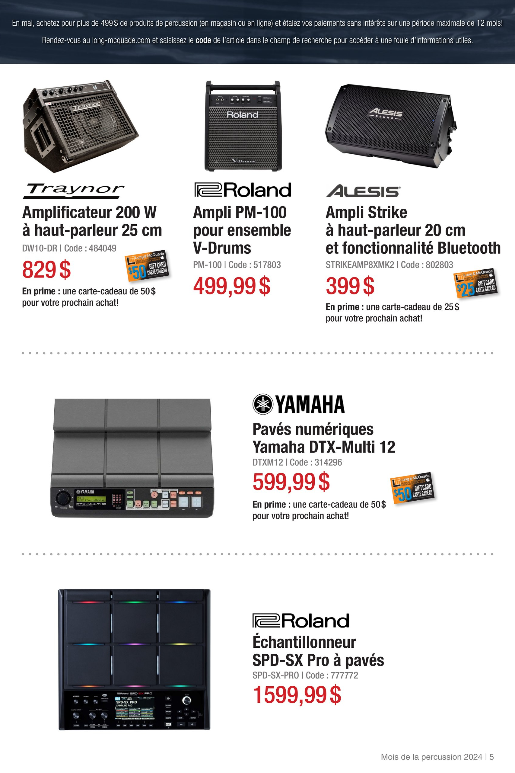 Circulaire Long & McQuade | Circulaire en ligne