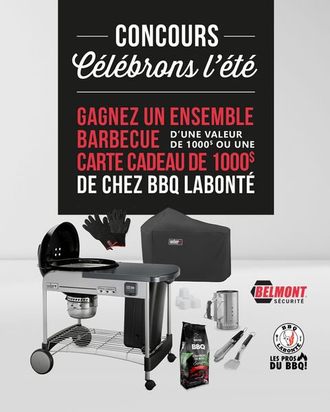 Concours Gagnez un Kit Barbecue d'une valeur de 1000 $ ou une carte-cadeau de 1000$ chez BBQ Labonté!!