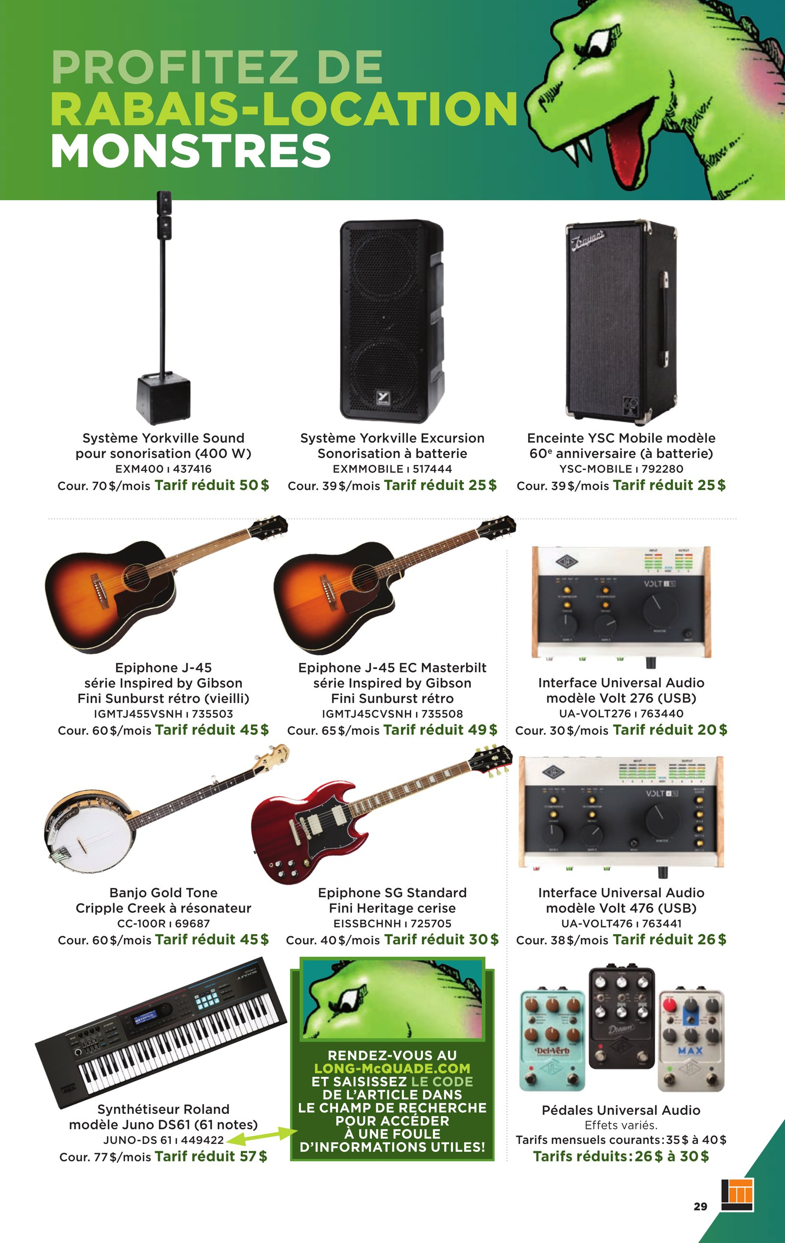 Circulaire Long & McQuade | Circulaire en ligne