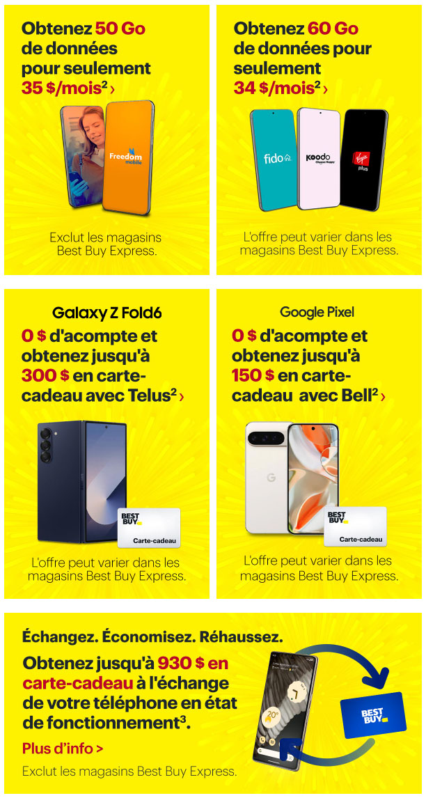 Passez au tout dernier téléphone avec les aubaines du Méga solde d