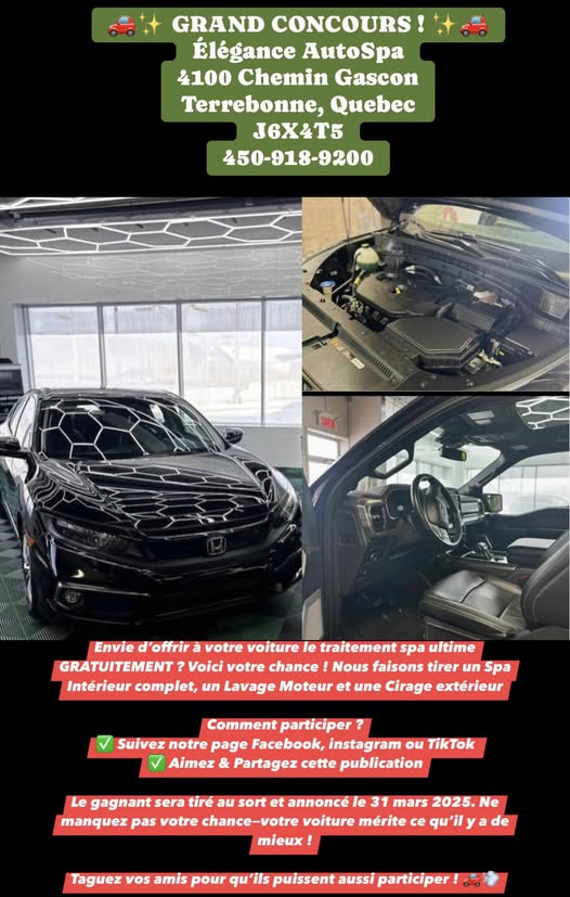Concours Élégance AutoSpa Inc - Offrez à votre voiture le traitement spa ultime!