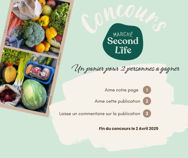 Concours Marché SecondLife - Un panier pour deux personnes rempli de délicieux fruits et légumes SecondLife !