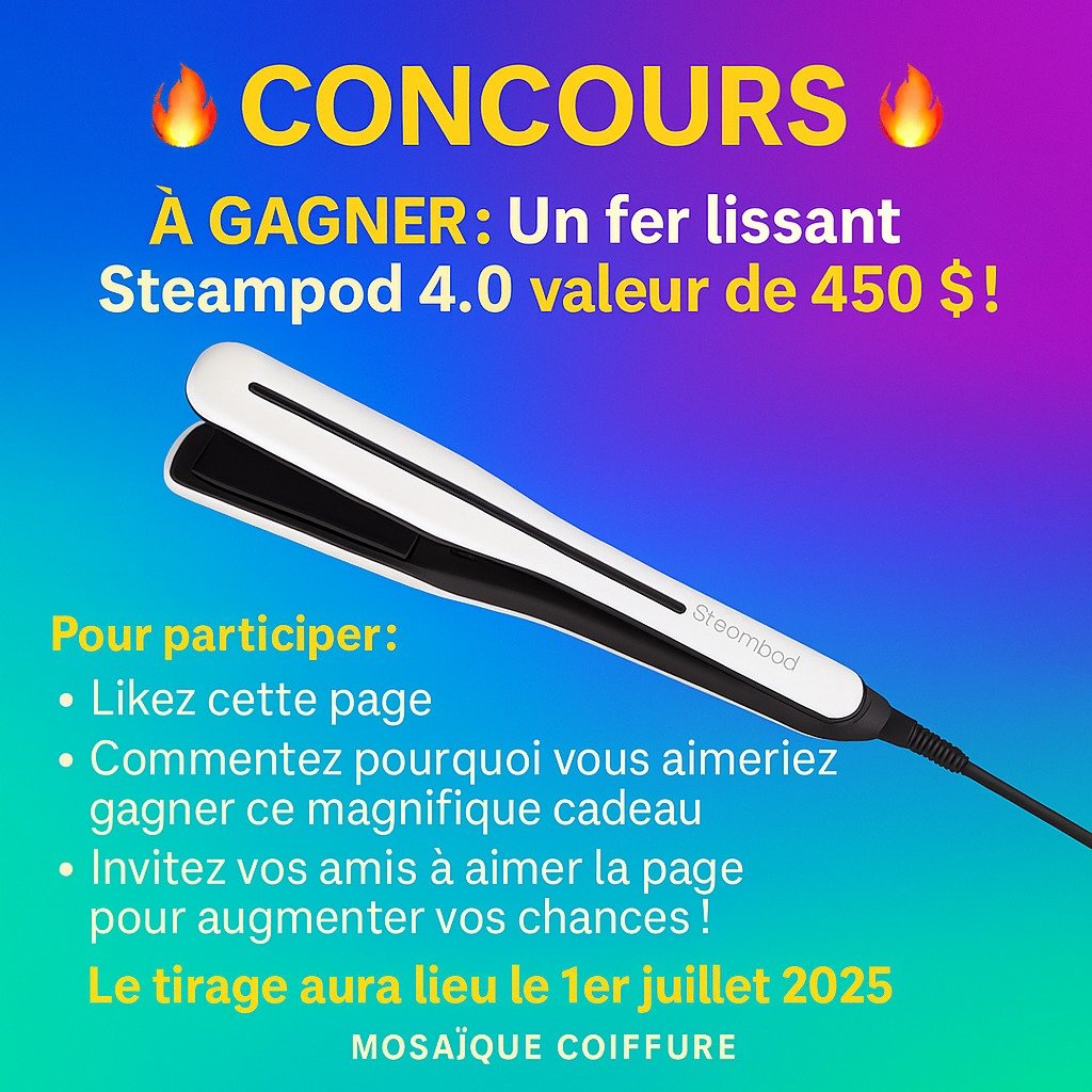 Concours Gagner un fer lissant Steampod 4.0 d’une valeur de 450 $ !