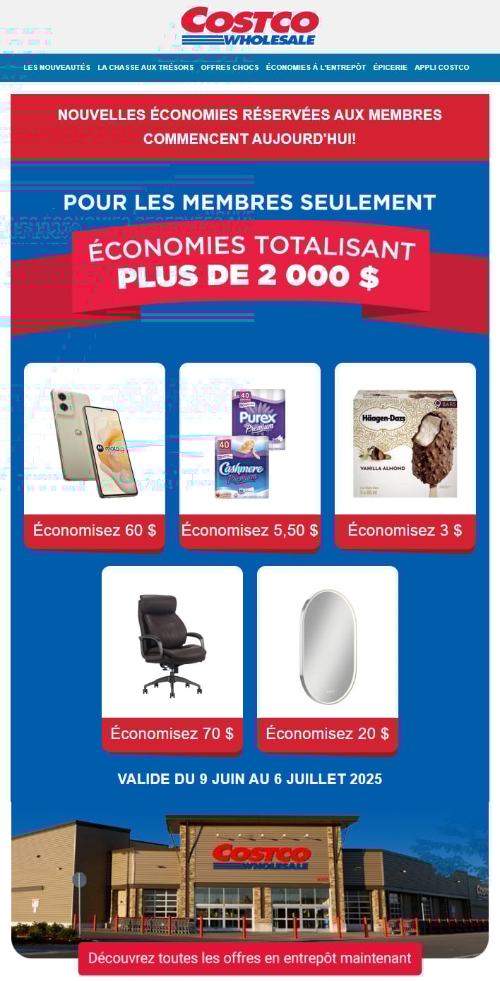 Costco : Économies Totalisant plus de 2 000$
