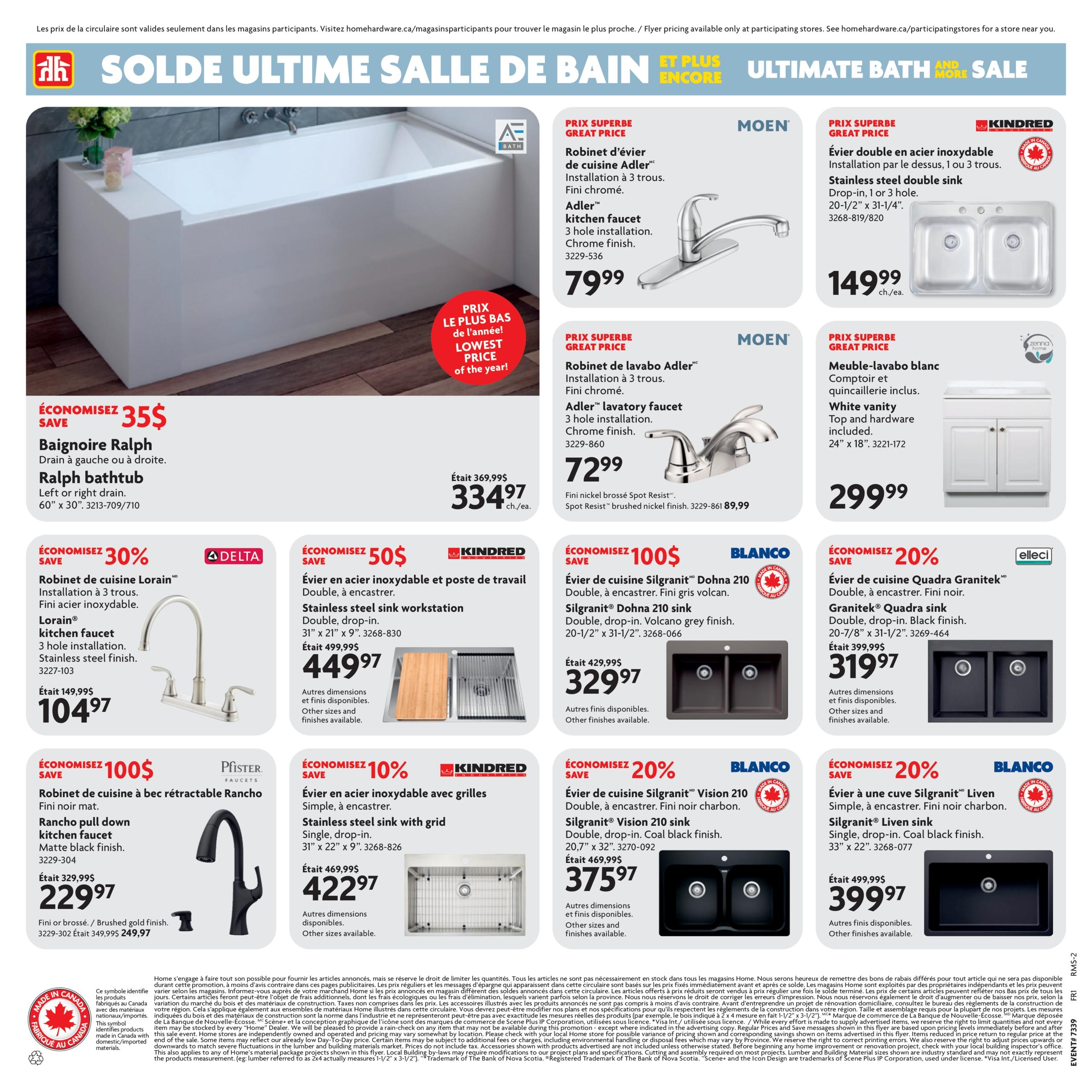 Circulaire Home Hardware - Solde Ultime Salle de bain