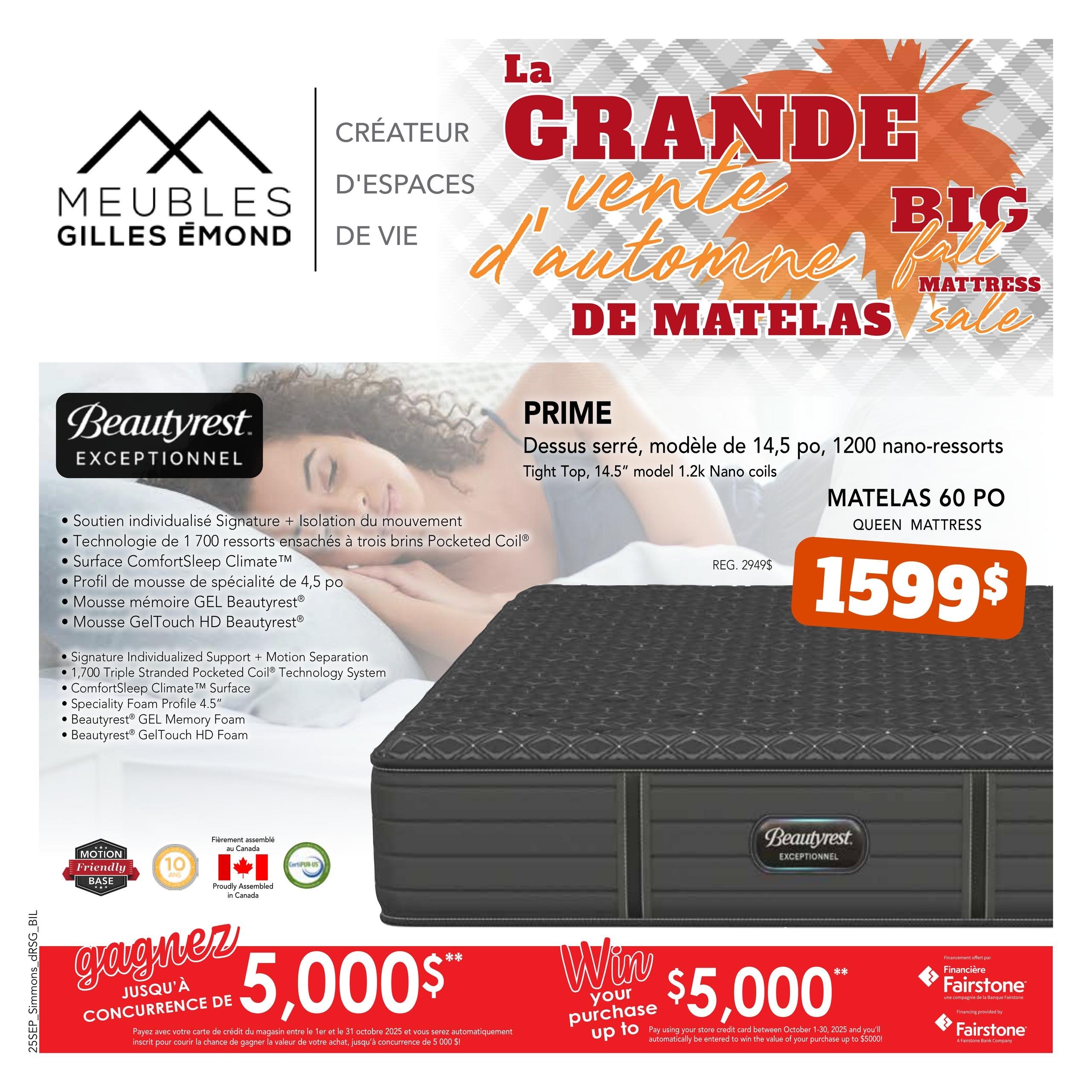 Circulaire Meubles Gilles Émond - Matelas