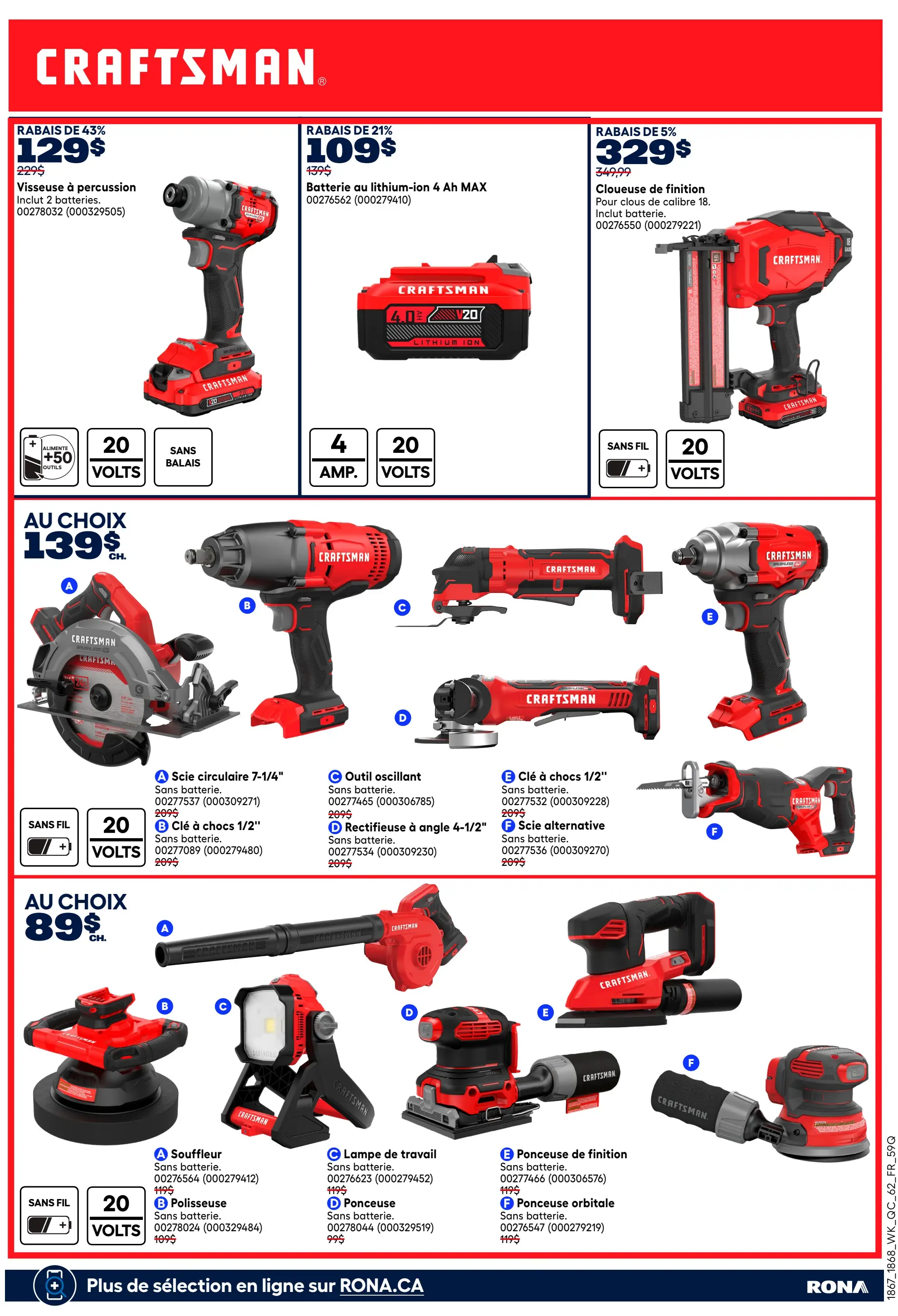 Circulaire Rona - Offres outillées pour les fêtes
