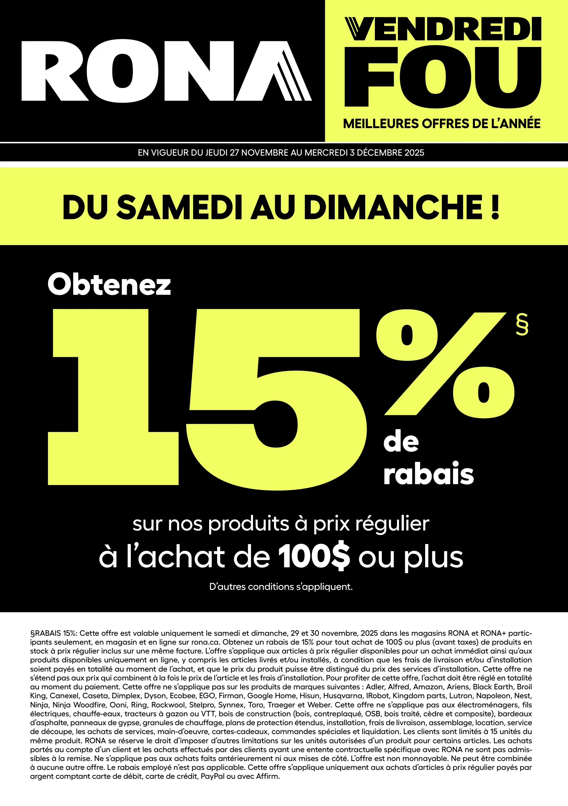 Circulaire Rona - Vendredi Fou