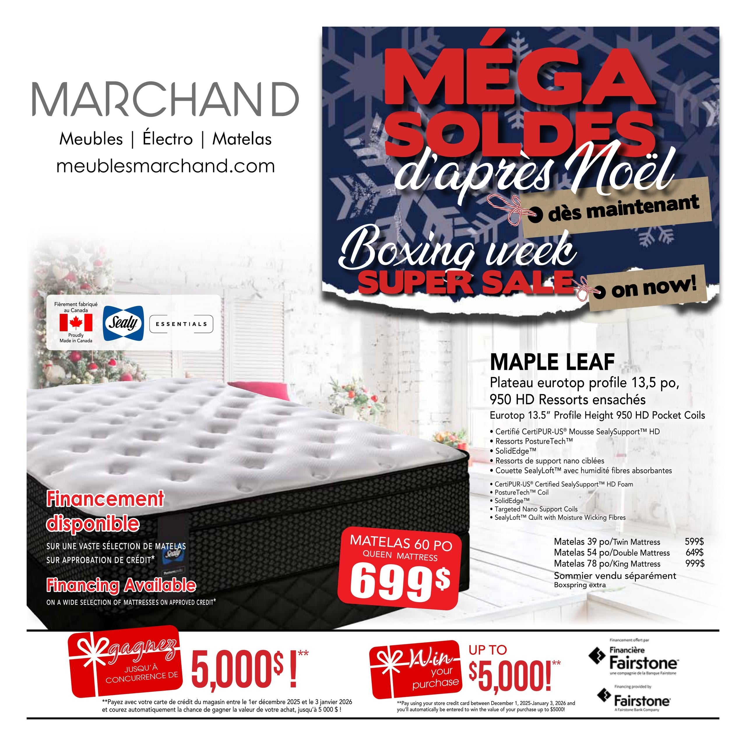 Circulaire Meubles Marchand - Matelas Méga Soldes d'Après Noël