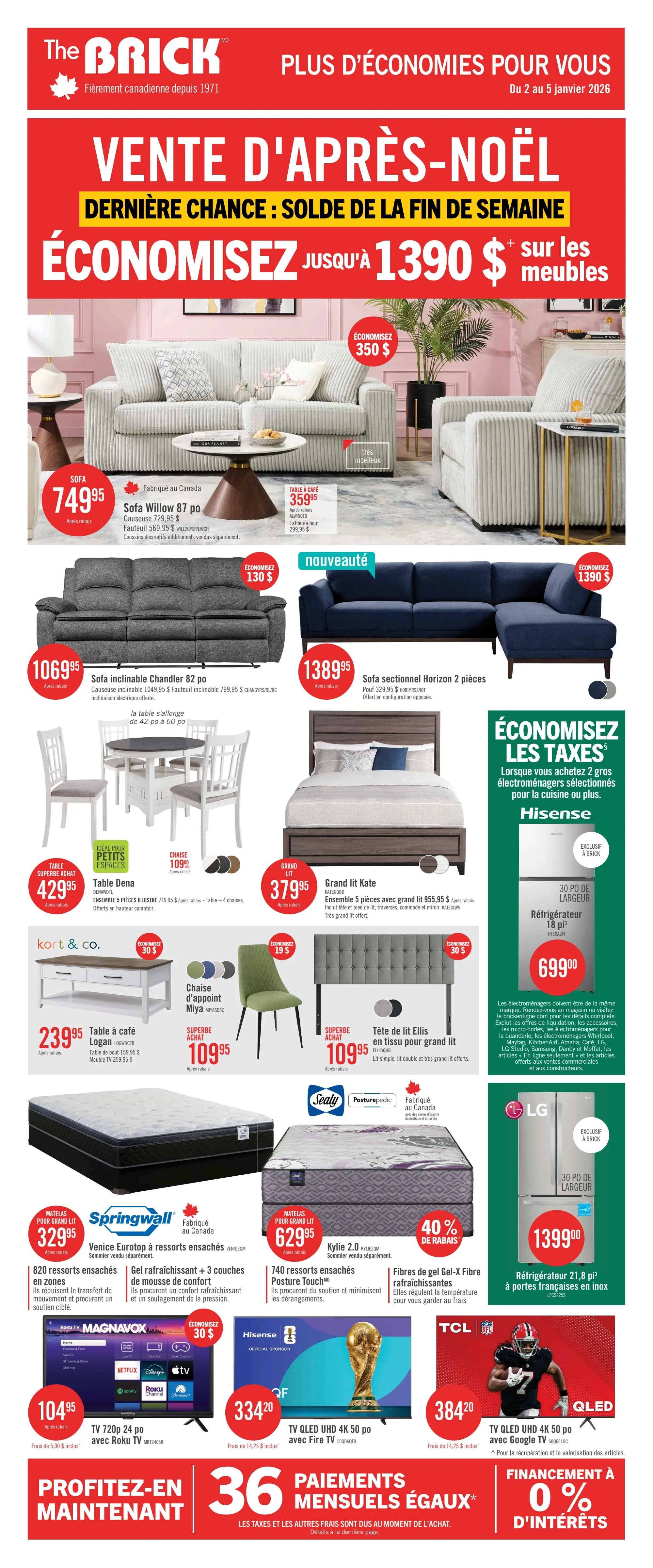 Circulaire Brick - Vente d'Après-Noël + Solde de la Fin de Semaine