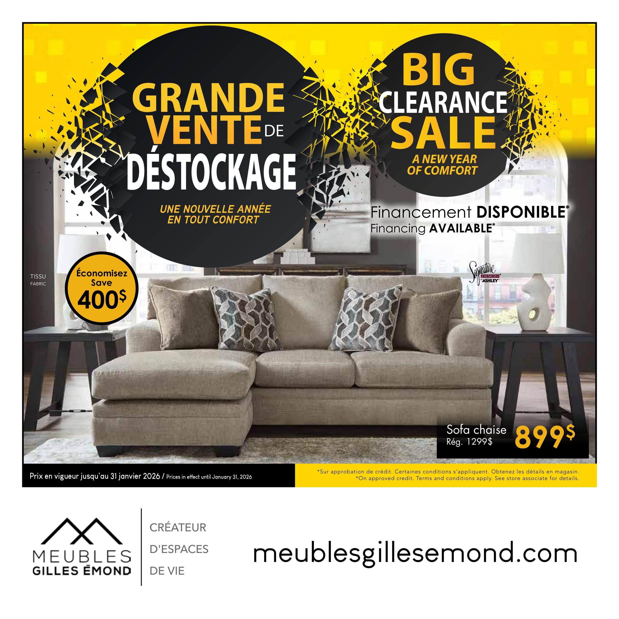 Circulaire Meubles Gilles Émond - Grande Vente de Déstockage