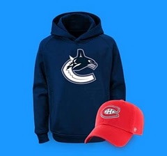Hoodie et Casquettes avec logos d'équipes de hockey