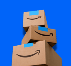 Boîtes Amazon empilées