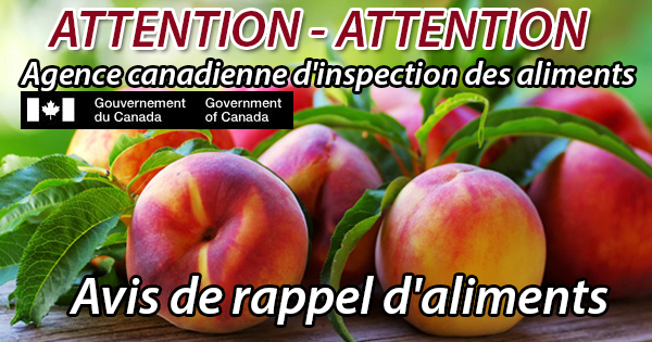 Avis de rappel aliments Peches