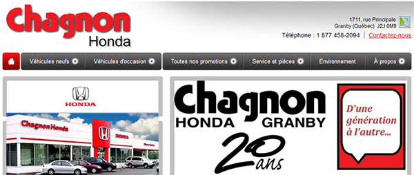 Chagnon Honda en Ligne