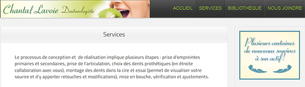 Clinique de Denturologie Chantal Lavoie en Ligne