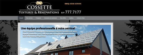 Cossette Toitures & Rénovations en ligne