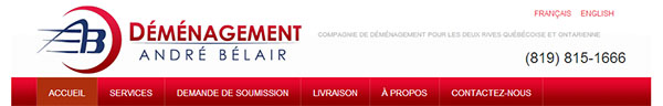 Déménagement André Bélair en ligne