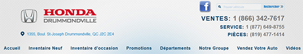 Honda Drummondville en Ligne