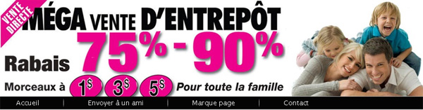Mega Vente Entrepôt Montreal en ligne