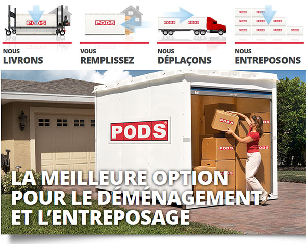 PODS Québec Déménagement Entreposage