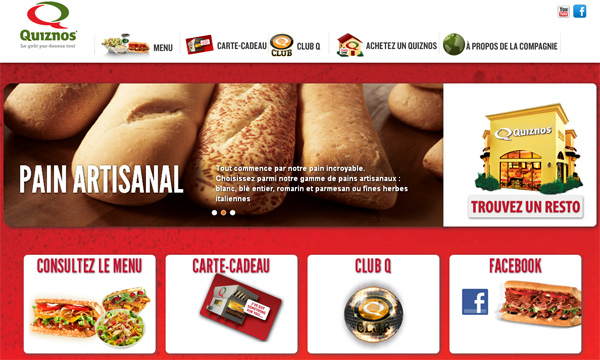 Quiznos Restaurant Sandwich Sous-Marin en ligne
